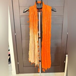 Vibrant Orange and Cream Scarf